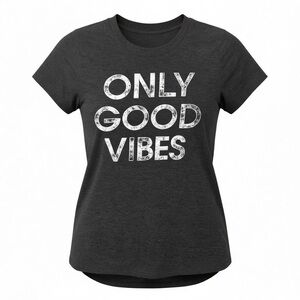 MODERN LUX | Women’s MODERN LUX “ONLY GOOD VIBES” Gray Shirt Size XS